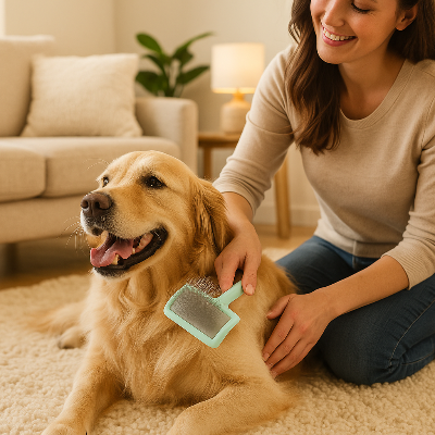 brosse pour chien enlĂšve les noeuds