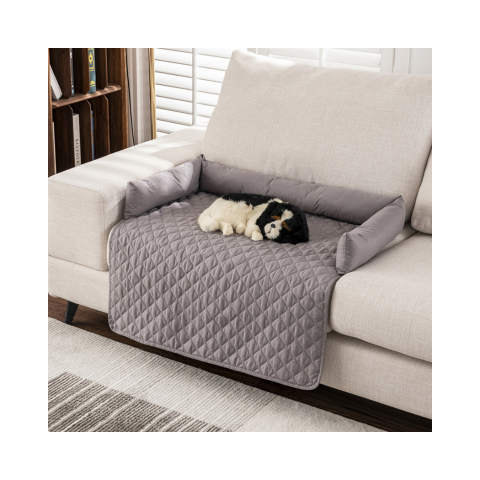 canapé chien motif carré