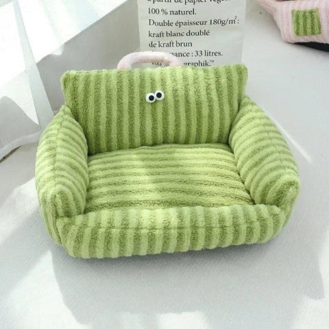 canape pour chien rayé flanelle douce