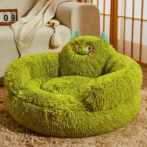 lit chien vert rigolo
