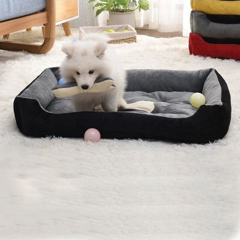 lit pour chien | rectangle os - Confort du chien