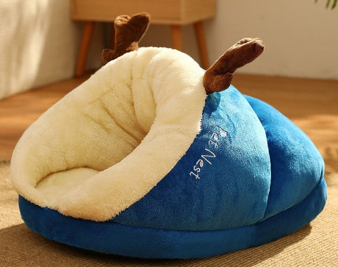 niche chien intérieur bleu