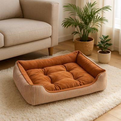 panier pour chien orange raye
