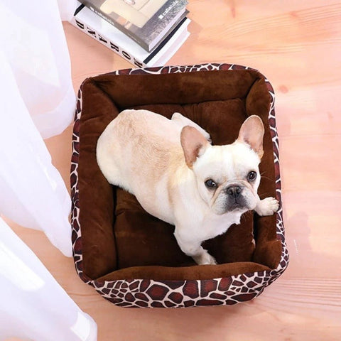 panier pour chien mosaïque marron