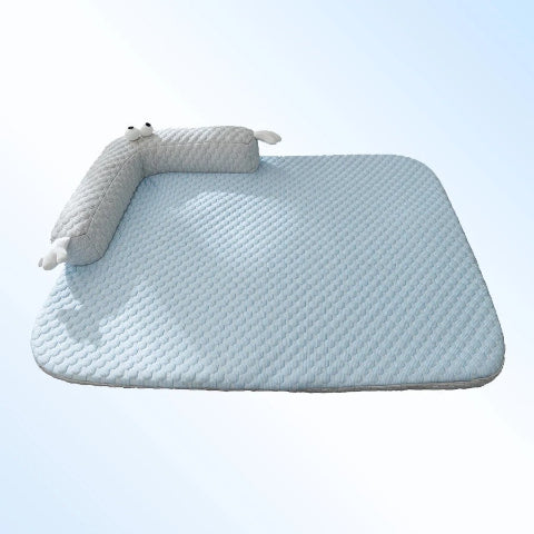 tapis chien rafraichissant bleu