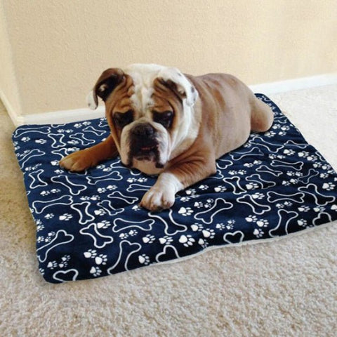 Tapis pour chien boxer bleu
