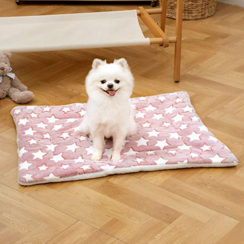 tapis pour chien étoile rose