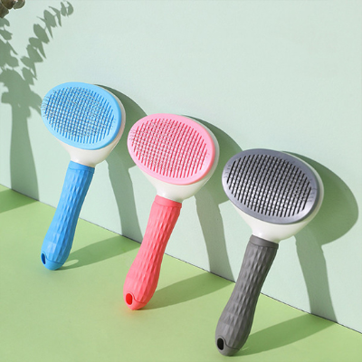 brosse pour chien bleu  manche ergonomique 