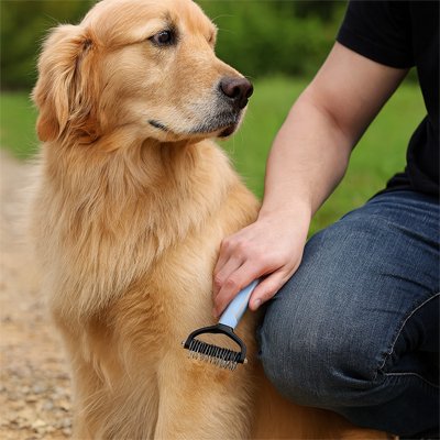 brosse pour chien poil long nettoyage facile