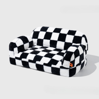 canape chien damier taille moyenne