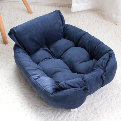 coussin pour chien bleu