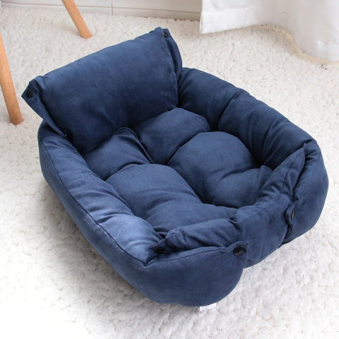 coussin pour chien bleu
