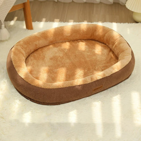 Coussin pour chien déhoussable marron-doux