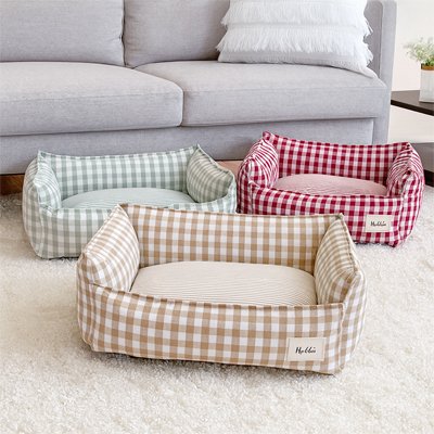 lit pour chien douillet  carreaux 