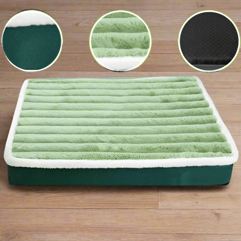 Matelas pour chien doux vert