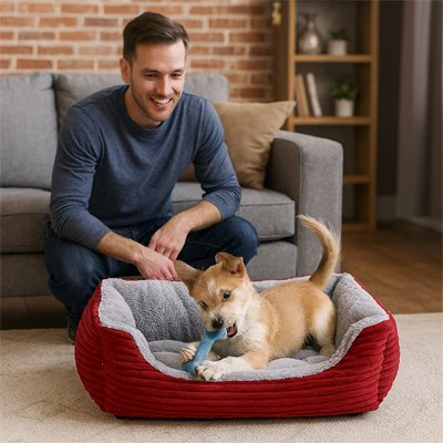 panier pour chien rouge 