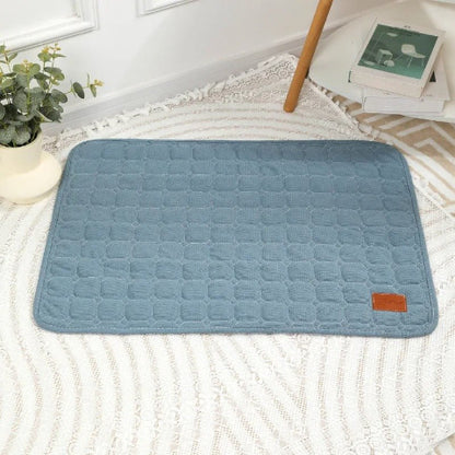 Tapis pour chien bleu carré 